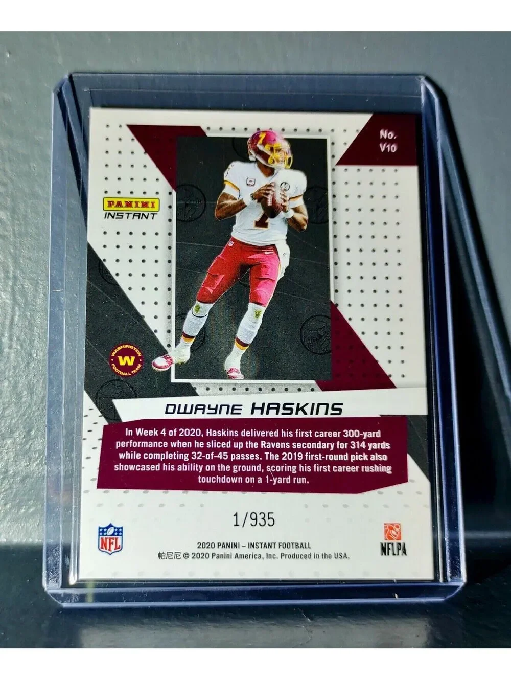 Dwayne Haskins 2020 Panini NFL Instant Vortex #10 Football Card 1/935